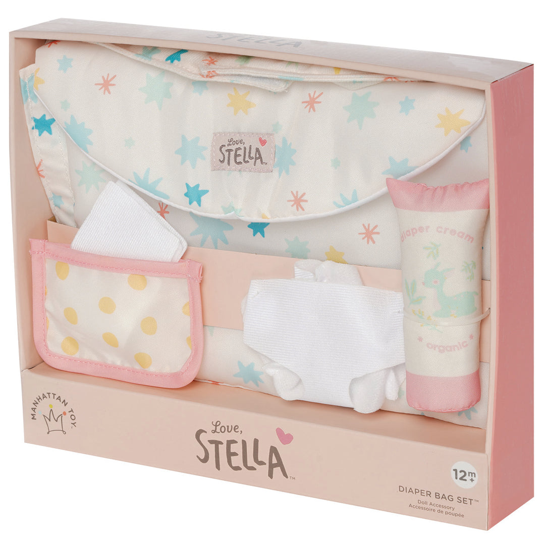 Diaper changing pad for doll in open front box package