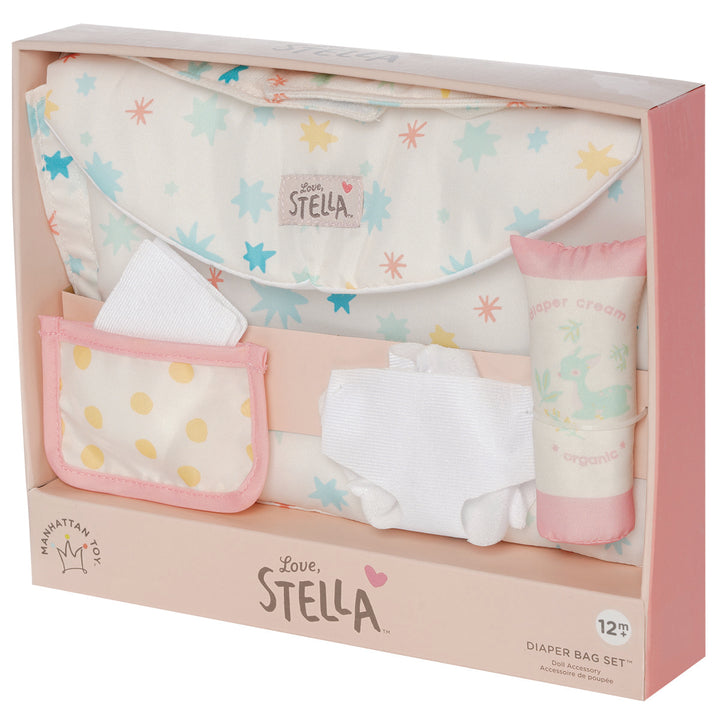 Diaper changing pad for doll in open front box package