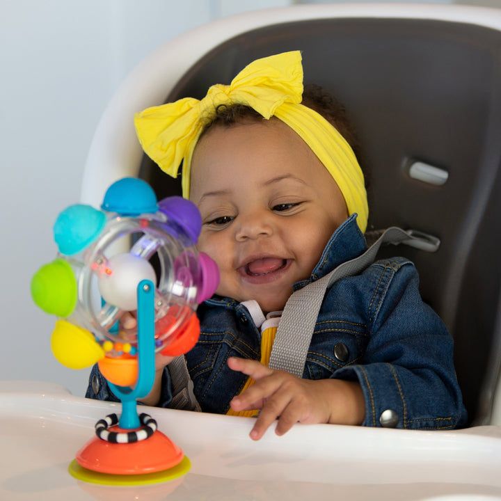 colorful light up spinning wheel tray toy