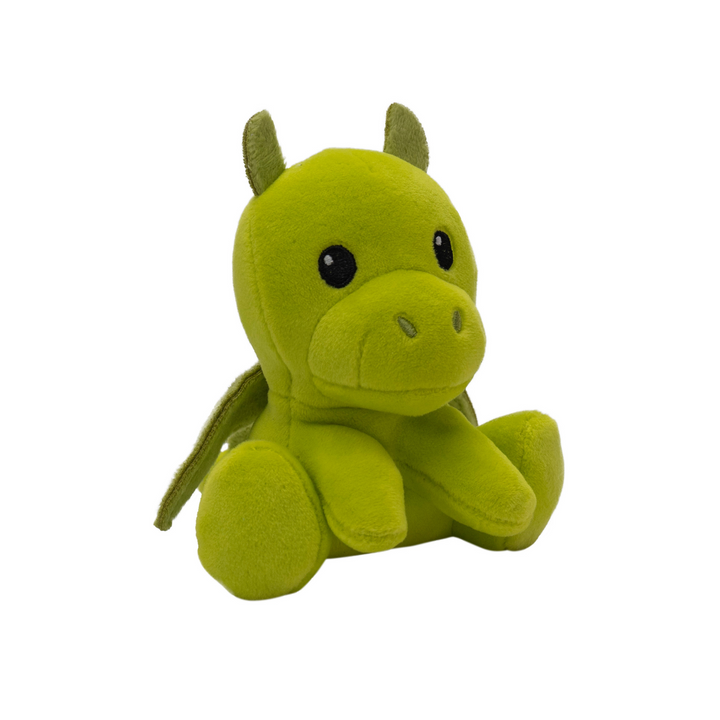 Lime green plush baby dragon