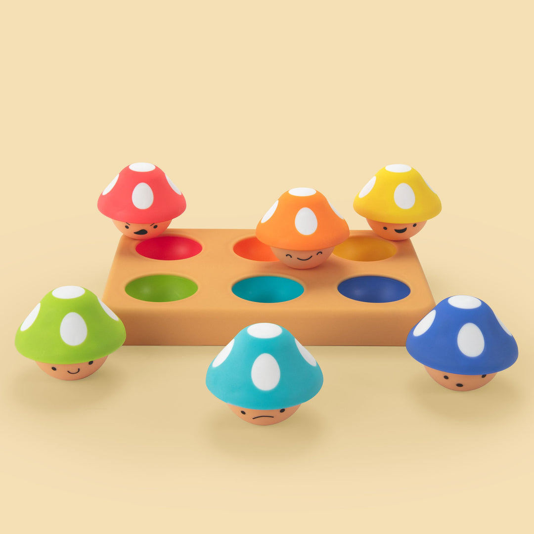 colorful mushroom sorting board toy