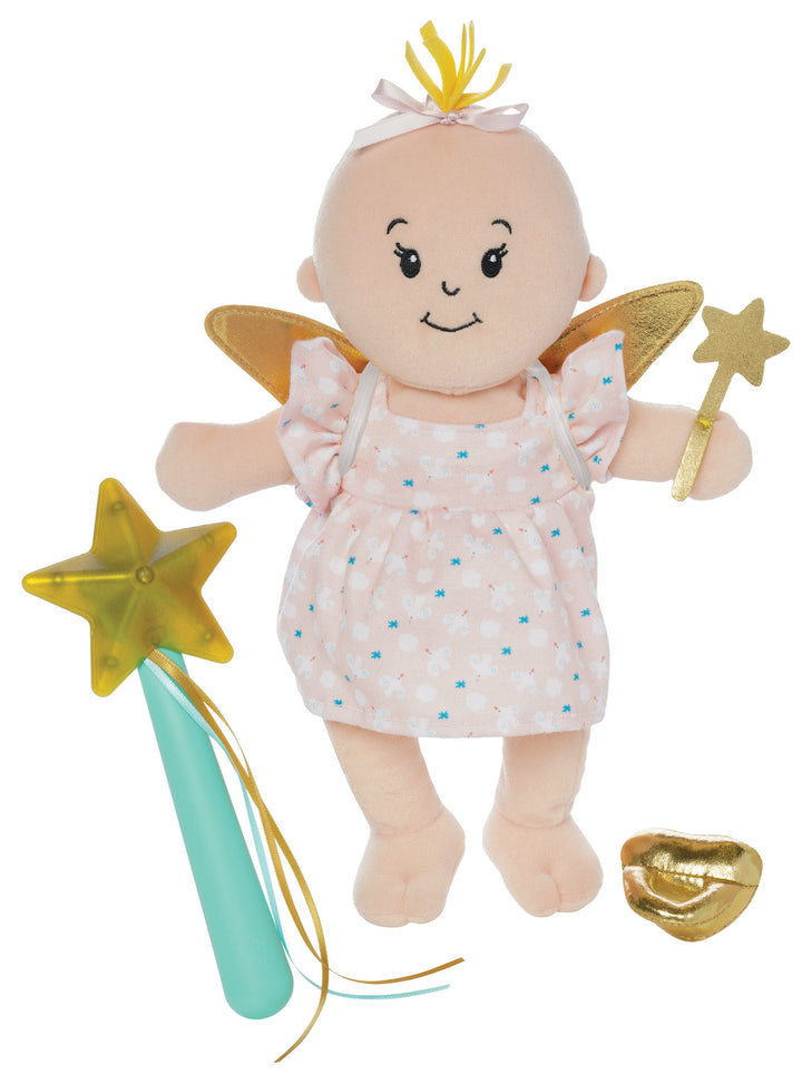 doll fairy accessory set on a soft doll with plastic wand that makes magical sounds