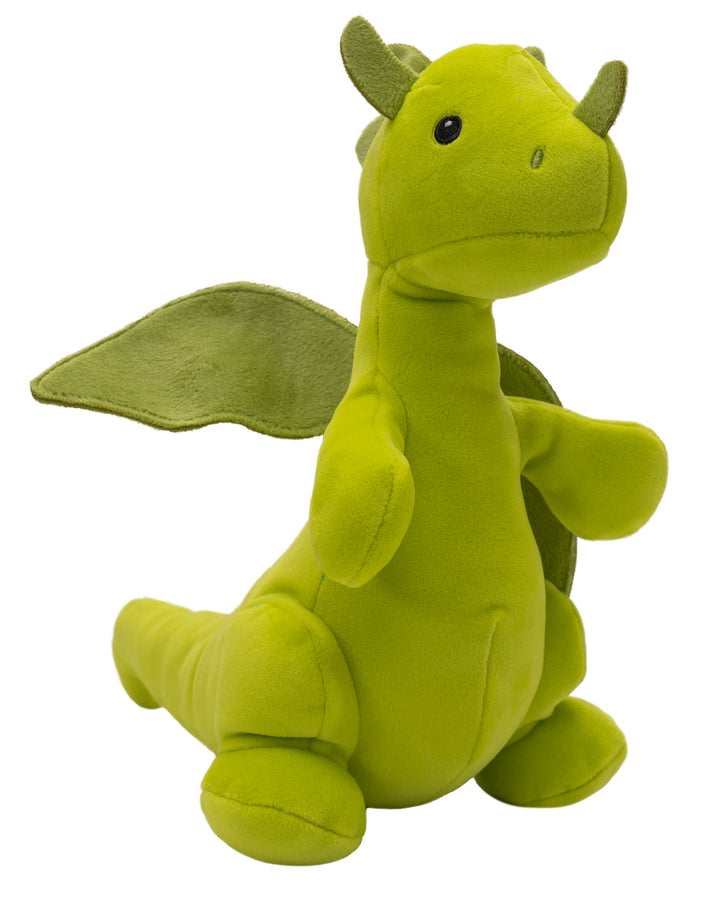 Lime green soft plush small baby dragon