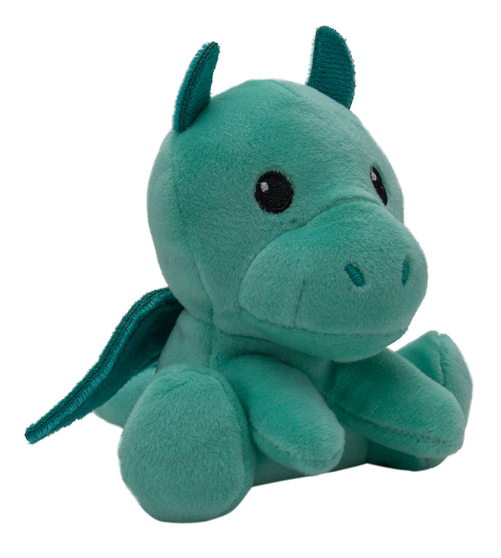 Blue-green soft plush small baby dragon