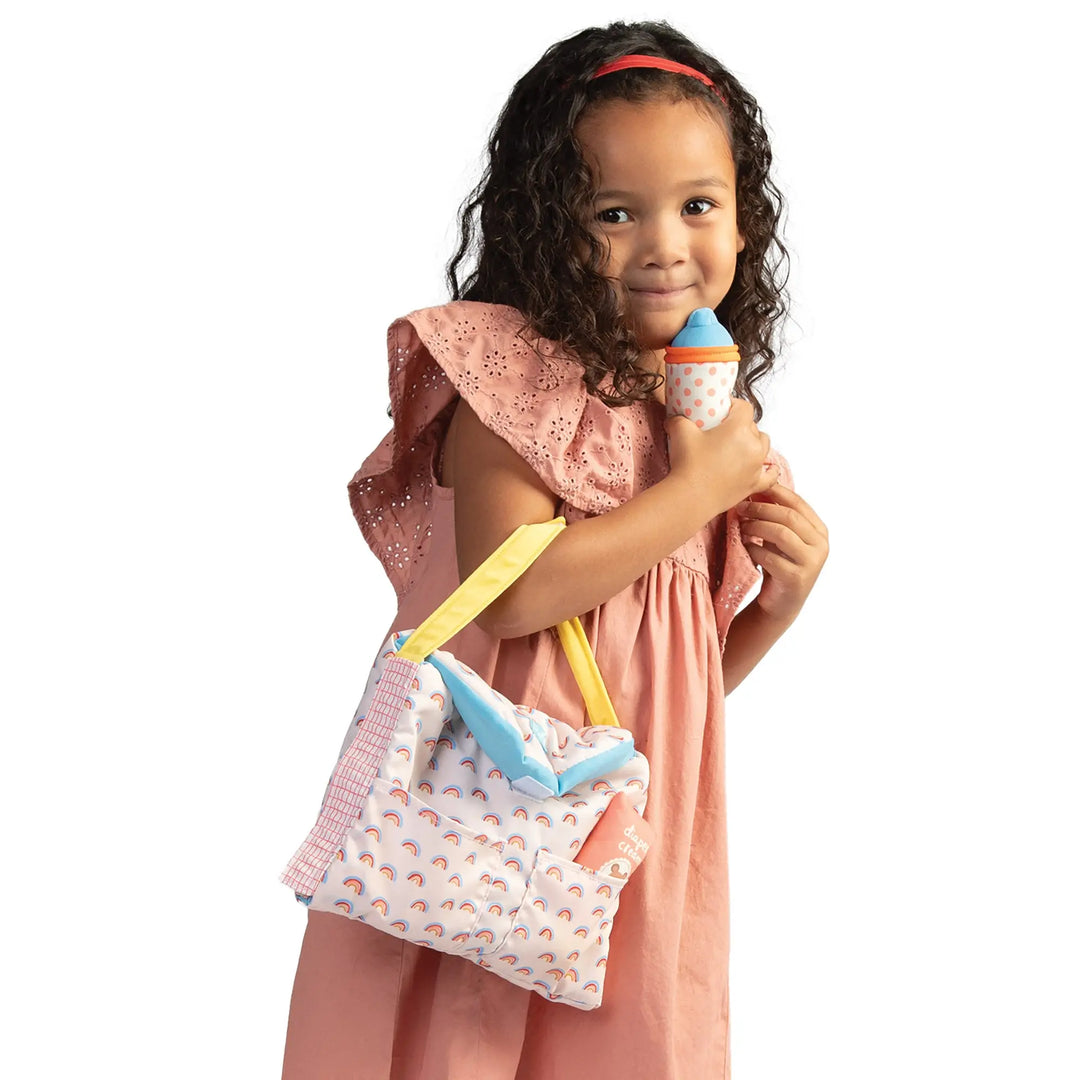 The New York Doll Collection Baby Doll Diaper Bag Set Feeding Set with Accessories Includes Doll Bottles